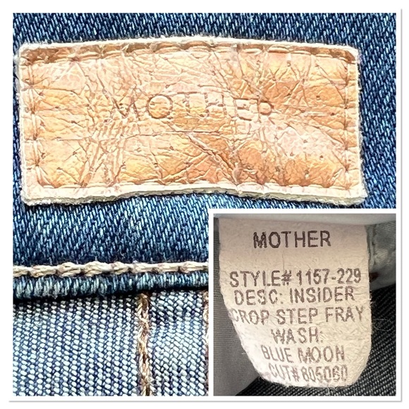 Mother Insider Crop Step Fray Blue Moon Jeans Sz 25 - Picture 7 of 9